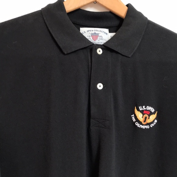 US Open Collection Sz XL polo shirt black cotton Golf shirt Olympic Club Logo - Picture 10 of 11